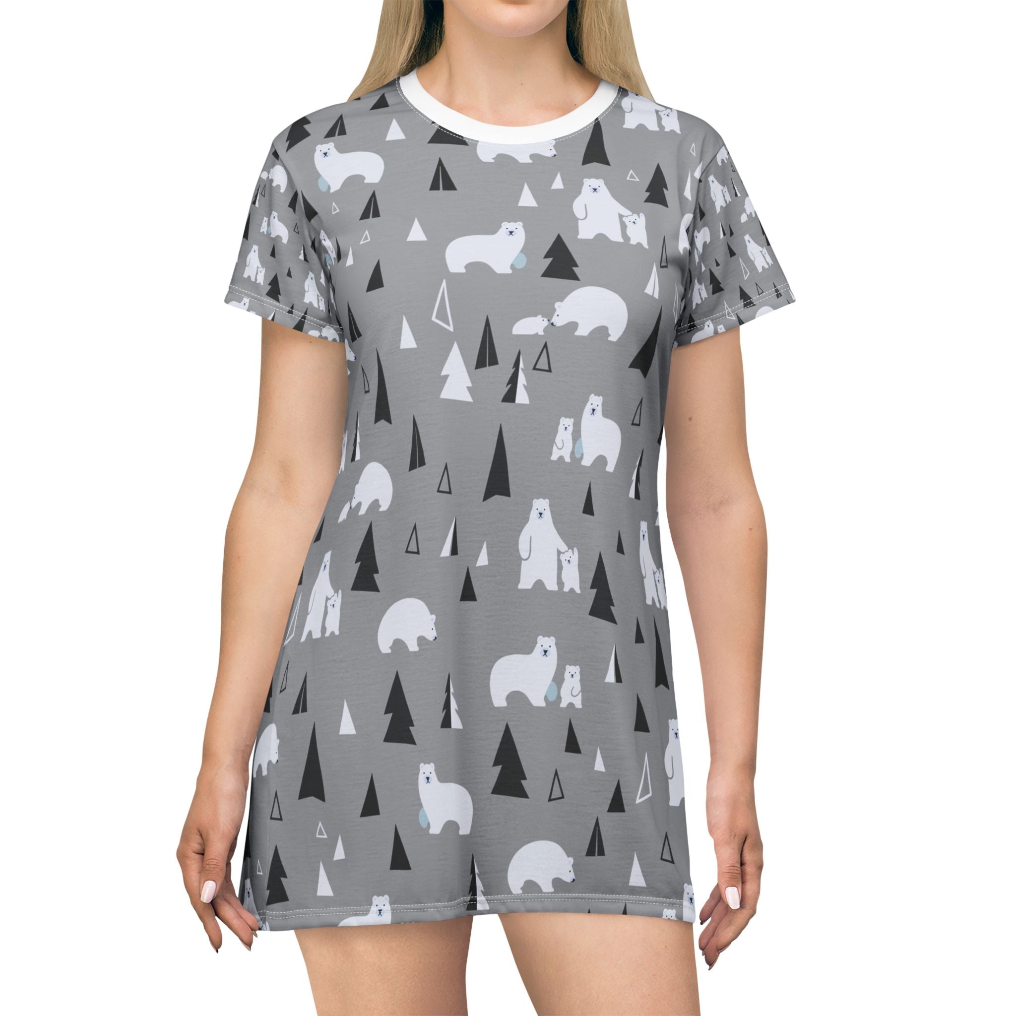 Cozy Polar Bear T-Shirt Dress for Everyday Adventures